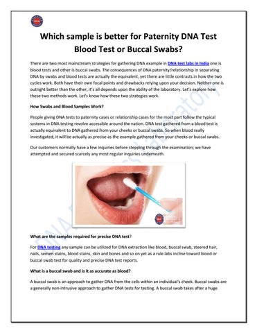 mouth swab dna test for paternity